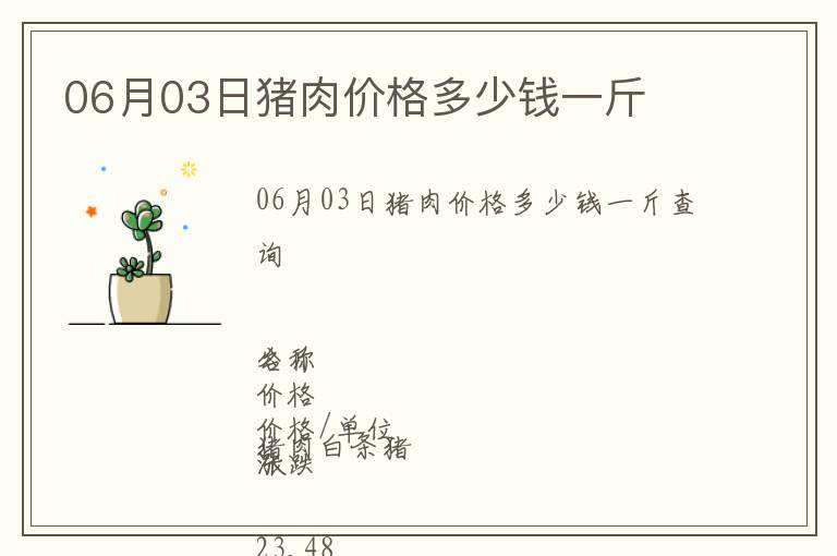 06月03日豬肉價(jià)格多少錢(qián)一斤