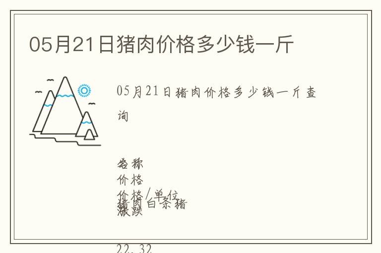 05月21日豬肉價(jià)格多少錢(qián)一斤