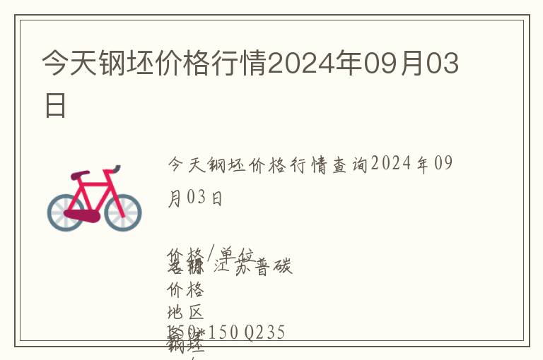 今天鋼坯價格行情2024年09月03日