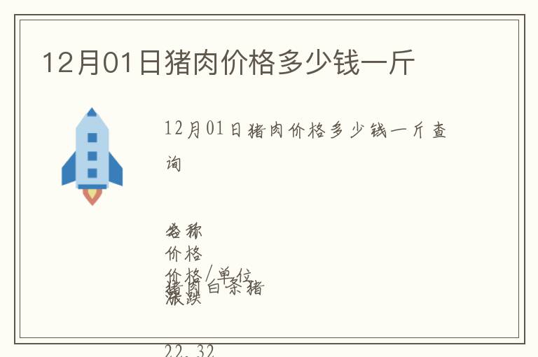 12月01日豬肉價(jià)格多少錢一斤