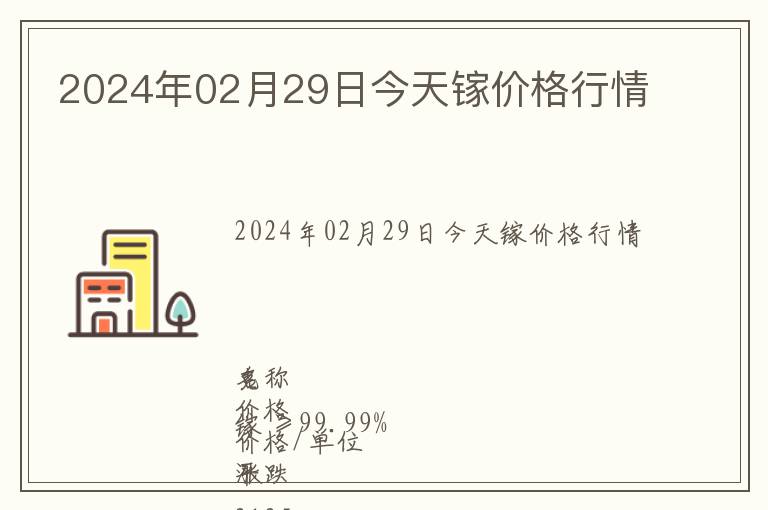 2024年02月29日今天鎵價(jià)格行情