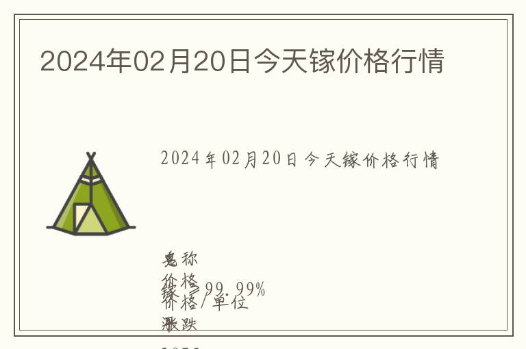 2024年02月20日今天鎵價(jià)格行情