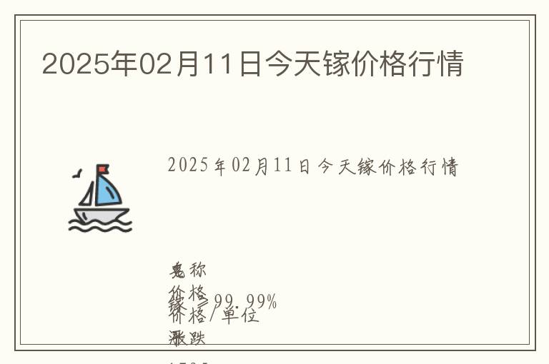 2025年02月11日今天鎵價格行情