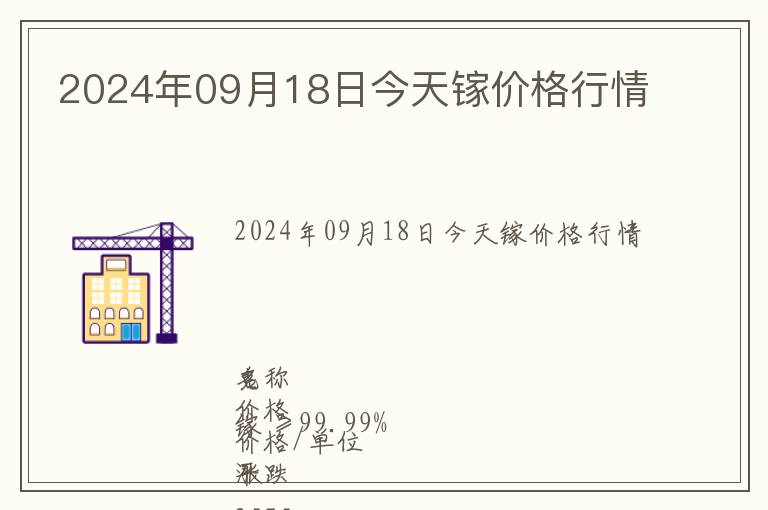 2024年09月18日今天鎵價格行情