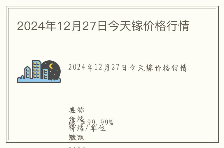 2024年12月27日今天鎵價格行情