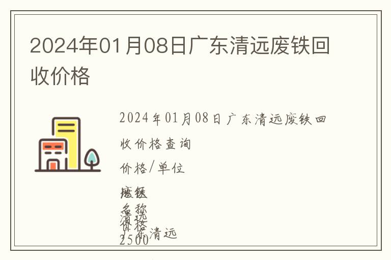 2024年01月08日廣東清遠(yuǎn)廢鐵回收價(jià)格