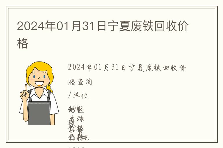 2024年01月31日寧夏廢鐵回收價(jià)格
