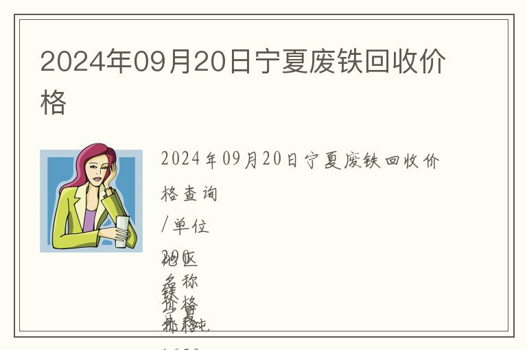 2024年09月20日寧夏廢鐵回收價格