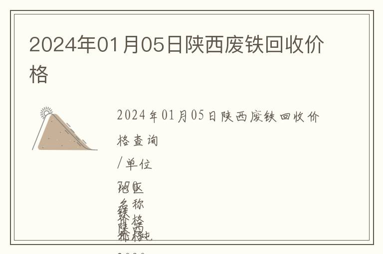 2024年01月05日陜西廢鐵回收價(jià)格