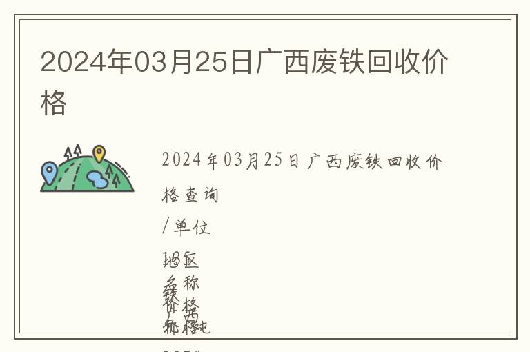 2024年03月25日廣西廢鐵回收價(jià)格
