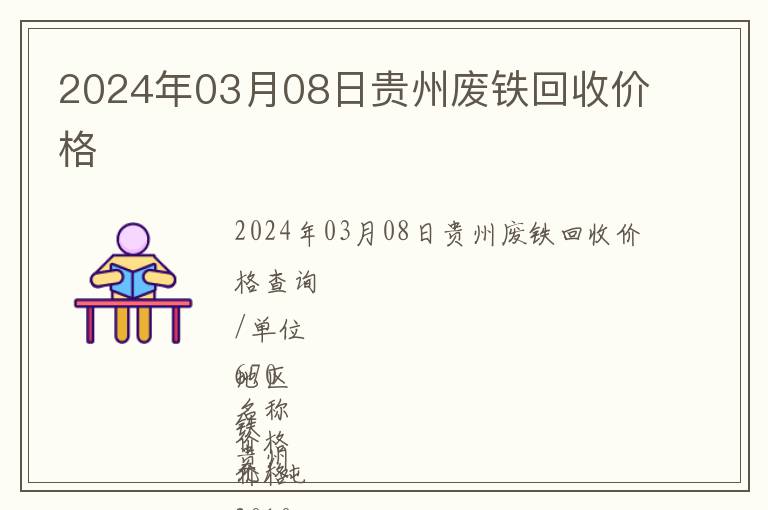 2024年03月08日貴州廢鐵回收價格