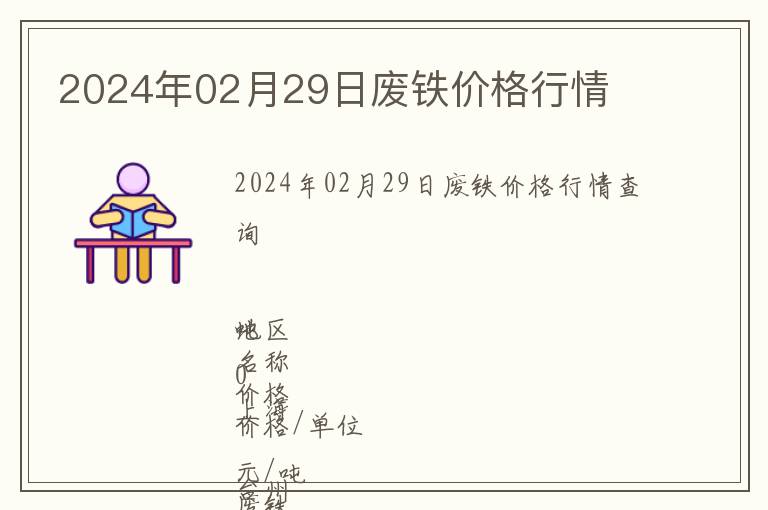 2024年02月29日廢鐵價(jià)格行情