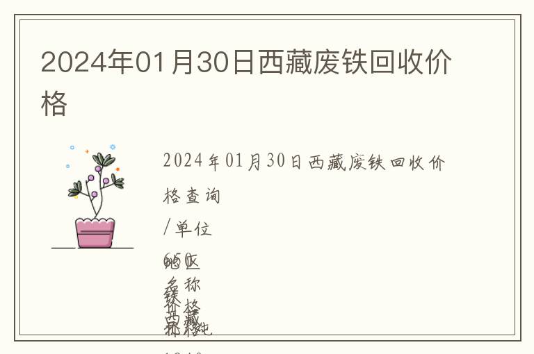 2024年01月30日西藏廢鐵回收價(jià)格