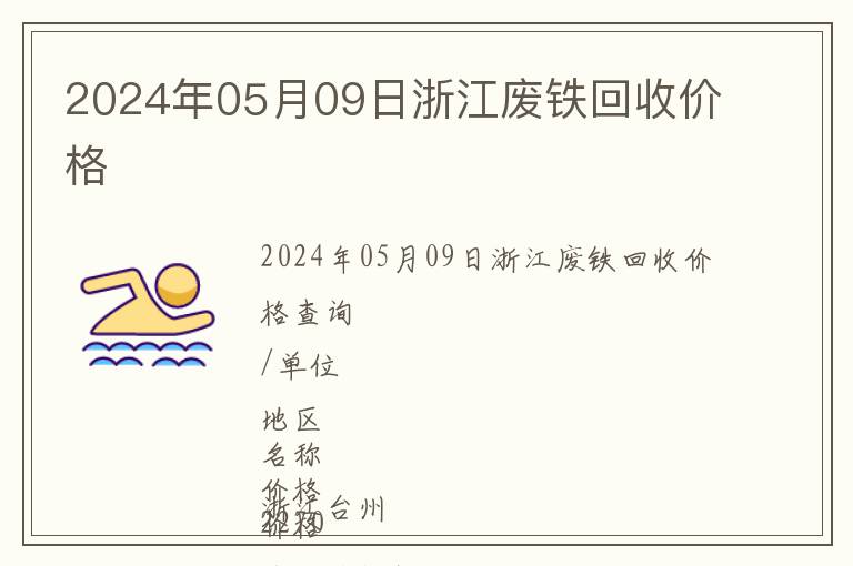 2024年05月09日浙江廢鐵回收價(jià)格