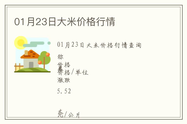 01月23日大米價格行情