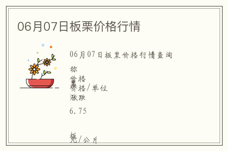 06月07日板栗價(jià)格行情