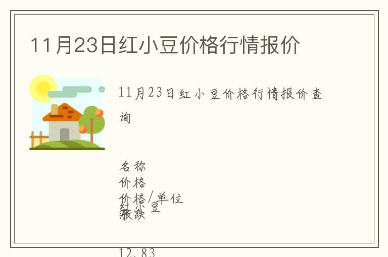 11月23日紅小豆價(jià)格行情報(bào)價(jià)