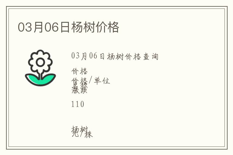 03月06日楊樹價格