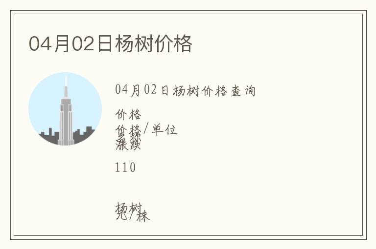 04月02日楊樹價(jià)格