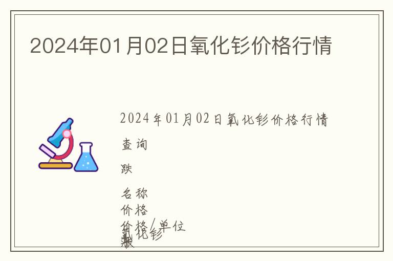2024年01月02日氧化釤價(jià)格行情