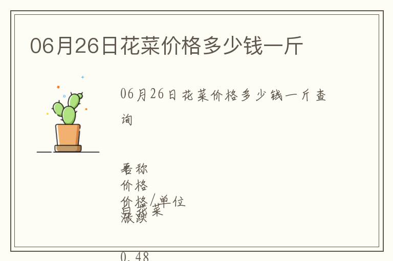 06月26日花菜價(jià)格多少錢(qián)一斤