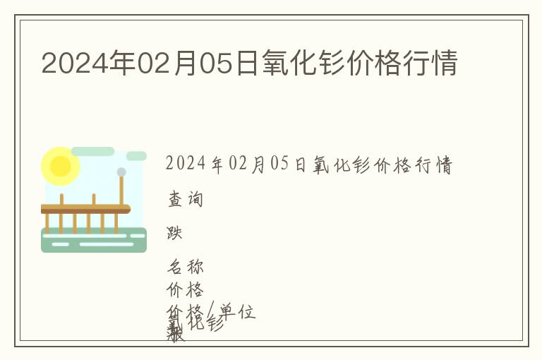 2024年02月05日氧化釤價(jià)格行情
