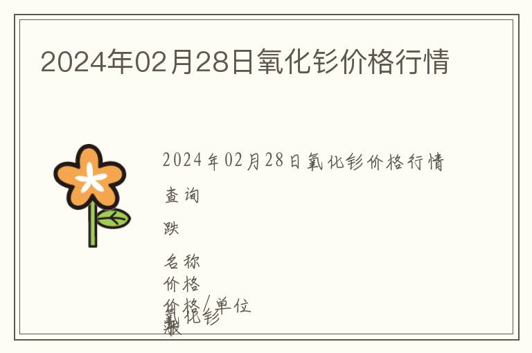 2024年02月28日氧化釤價(jià)格行情