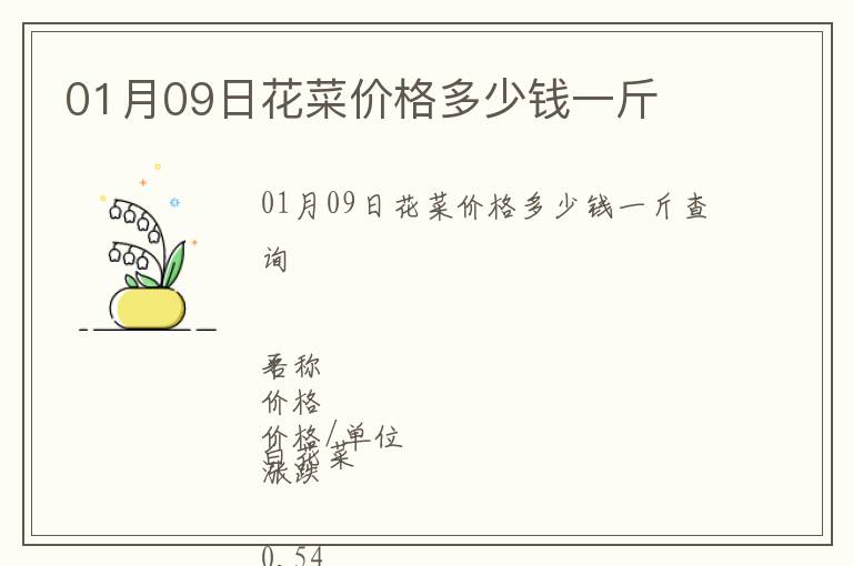 01月09日花菜價(jià)格多少錢(qián)一斤