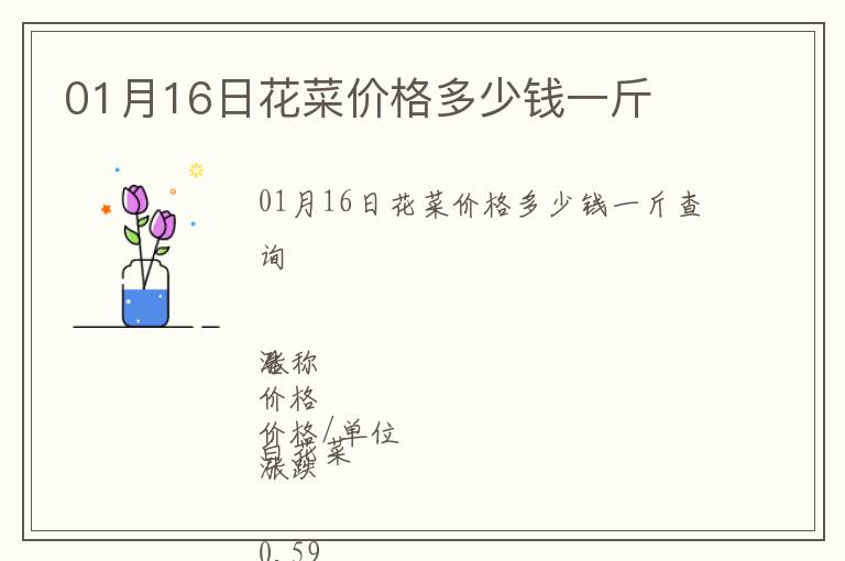 01月16日花菜價(jià)格多少錢(qián)一斤