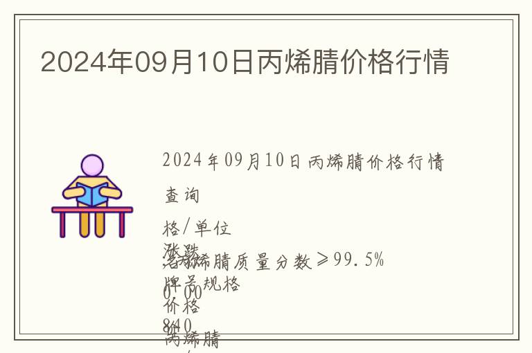 2024年09月10日丙烯腈價(jià)格行情
