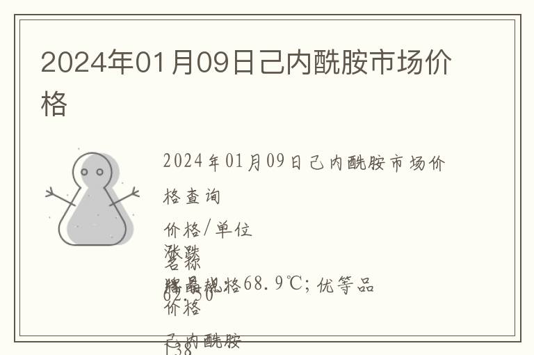 2024年01月09日己內(nèi)酰胺市場價格