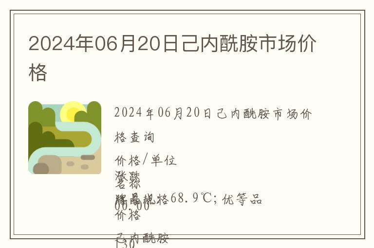 2024年06月20日己內(nèi)酰胺市場(chǎng)價(jià)格