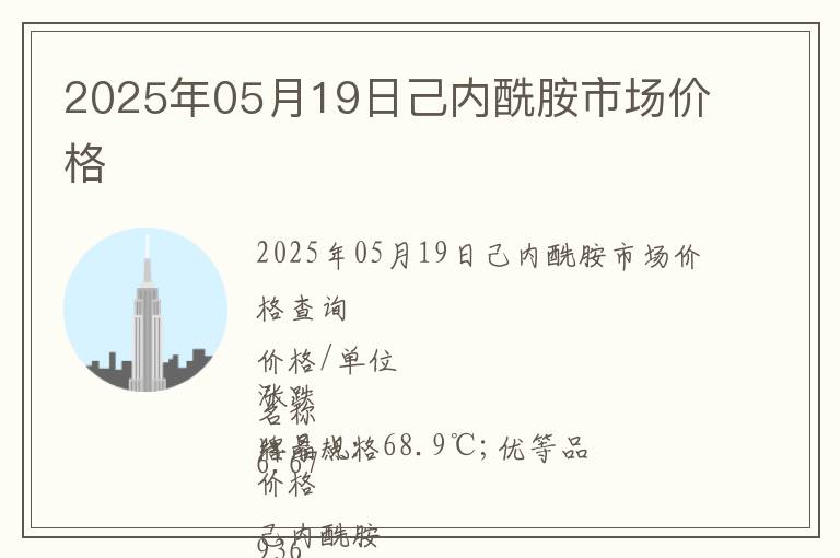 2025年05月19日己內(nèi)酰胺市場價(jià)格