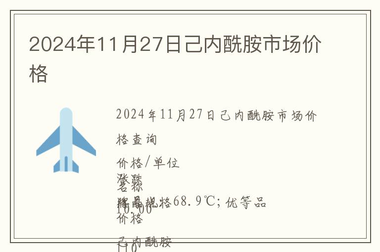 2024年11月27日己內酰胺市場價格