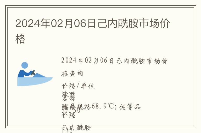 2024年02月06日己內(nèi)酰胺市場(chǎng)價(jià)格