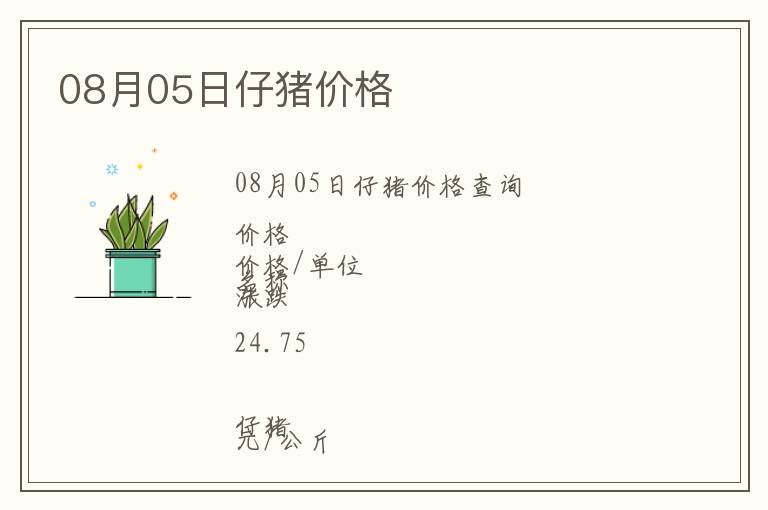 08月05日仔豬價(jià)格