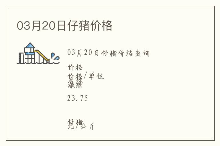 03月20日仔豬價(jià)格