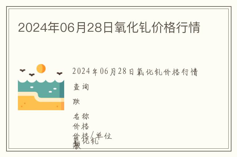 2024年06月28日氧化釓價格行情