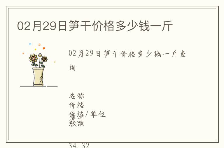 02月29日筍干價(jià)格多少錢一斤