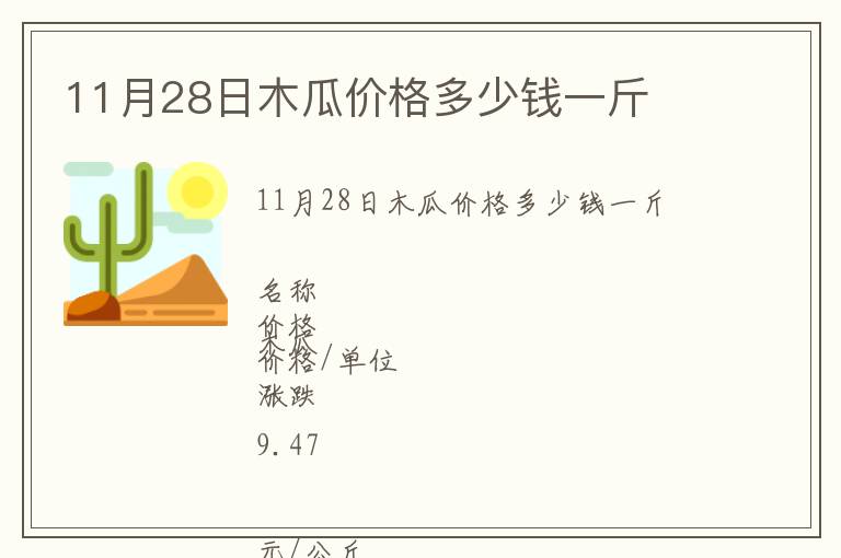 11月28日木瓜價(jià)格多少錢一斤