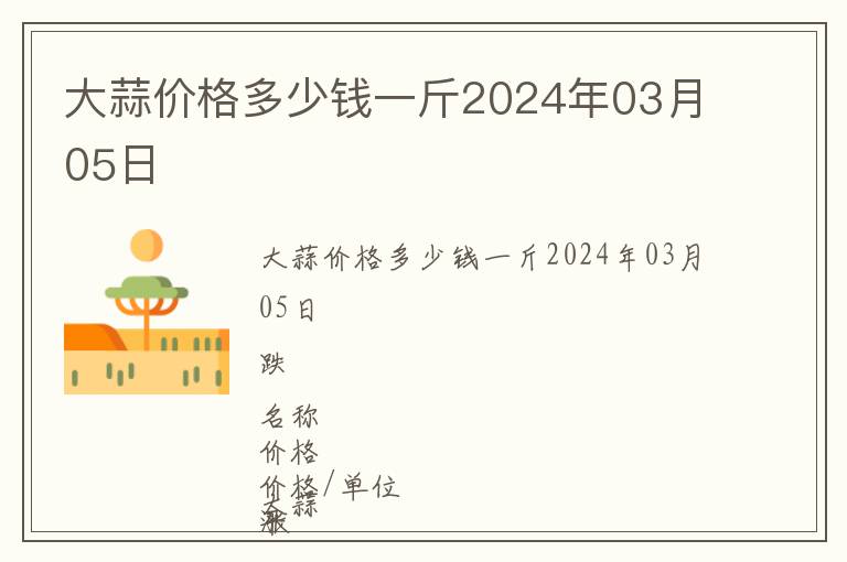 大蒜價格多少錢一斤2024年03月05日