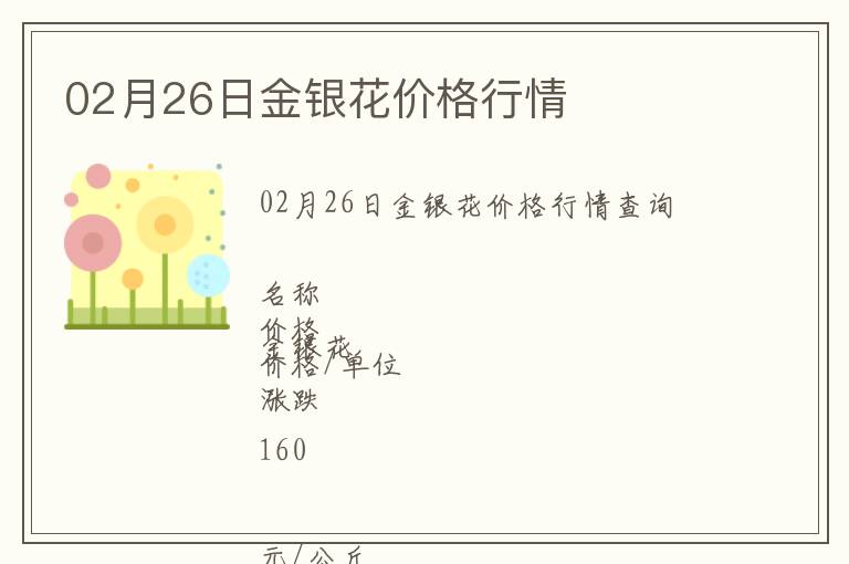 02月26日金銀花價(jià)格行情