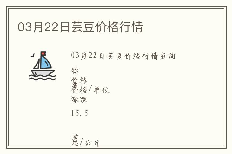 03月22日蕓豆價(jià)格行情