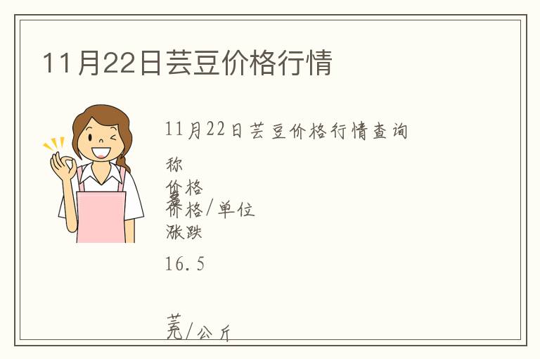 11月22日蕓豆價(jià)格行情