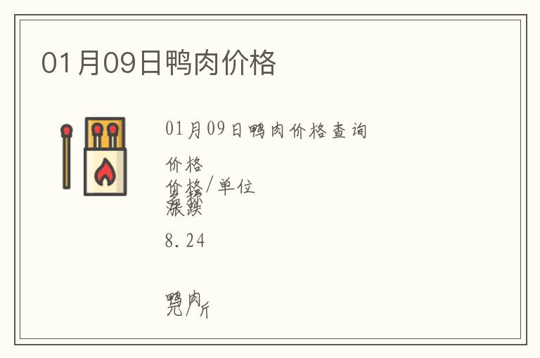 01月09日鴨肉價(jià)格