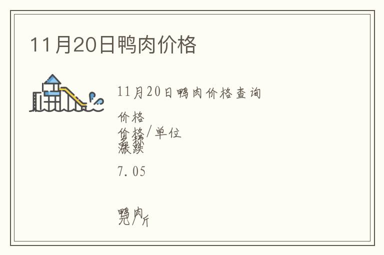 11月20日鴨肉價(jià)格