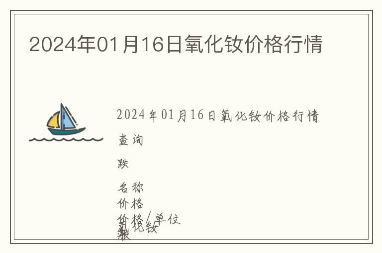 2024年01月16日氧化釹價(jià)格行情