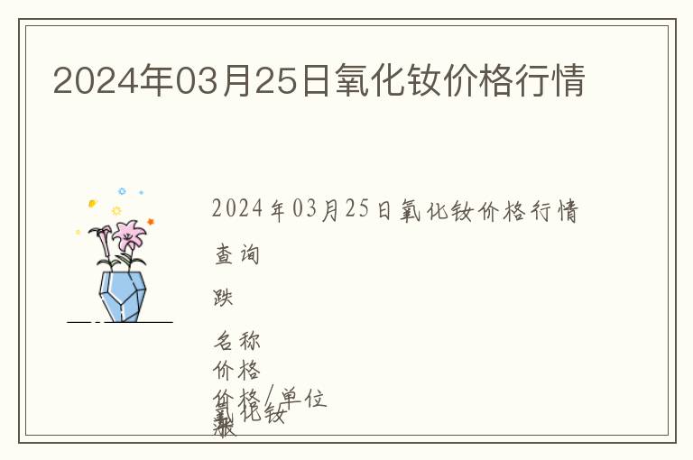 2024年03月25日氧化釹價(jià)格行情
